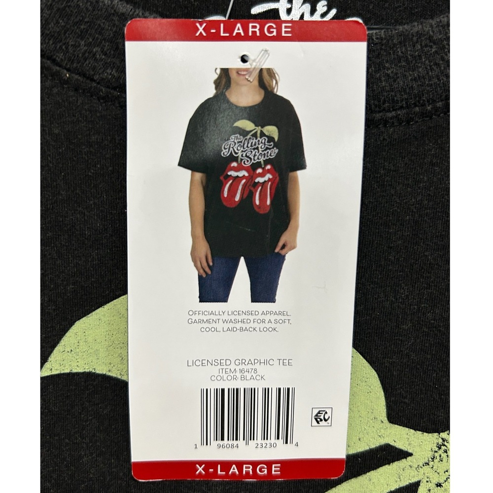 The Rolling Stones Graphic T-Shirt Women XL Black Band Tee Rock n Roll - Picture 3 of 5